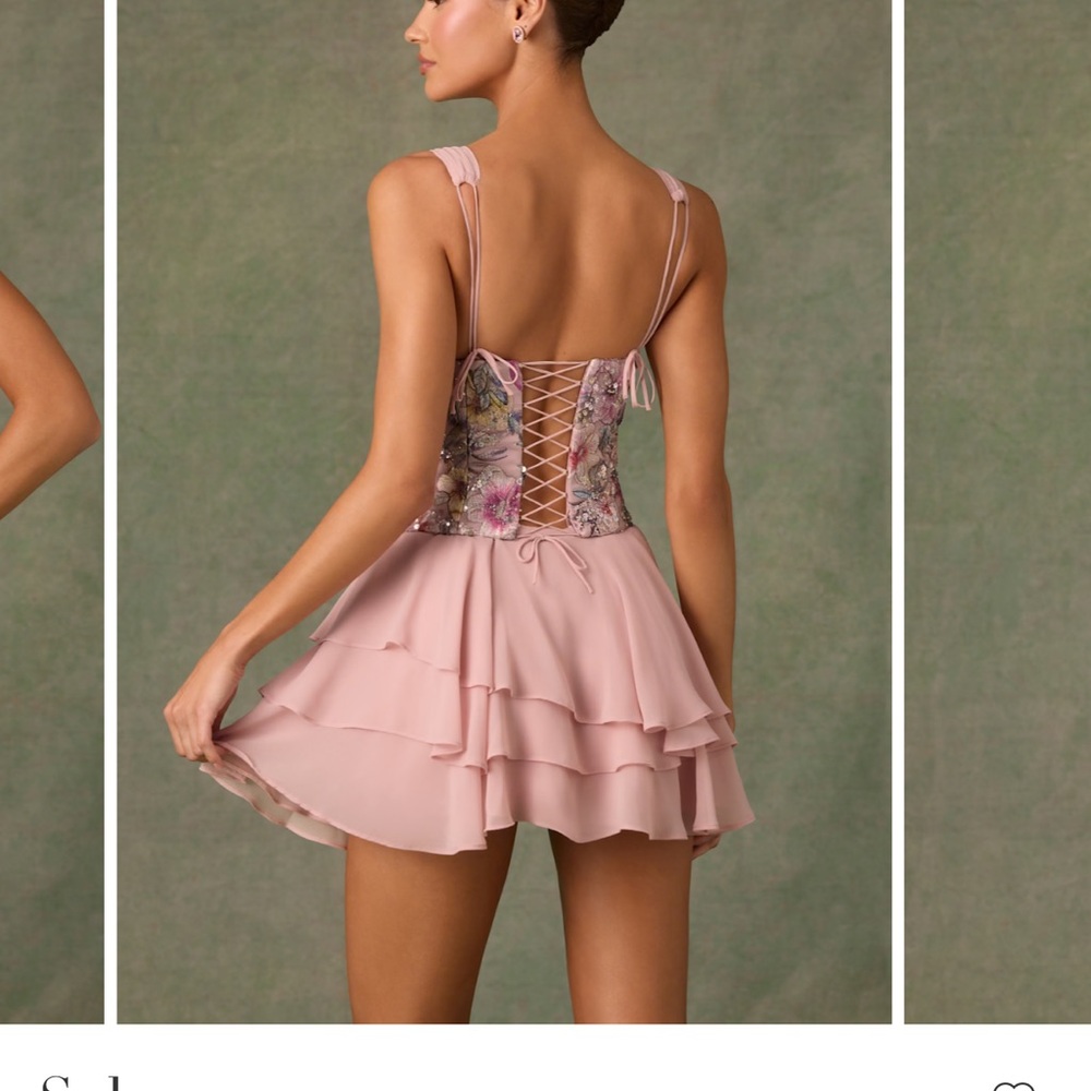 Oh Polly Blush Pink Layered Mini Dress - Picture 2 of 2